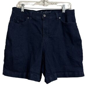 Gloria Vanderbilt Denim Shorts Womens 12 Blue High Rise Slimming Pockets Stretch